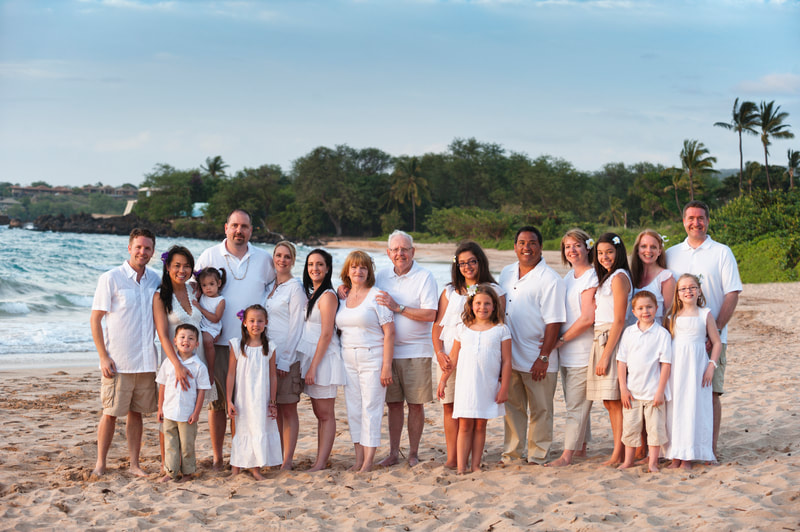 Multi generation island family reunion