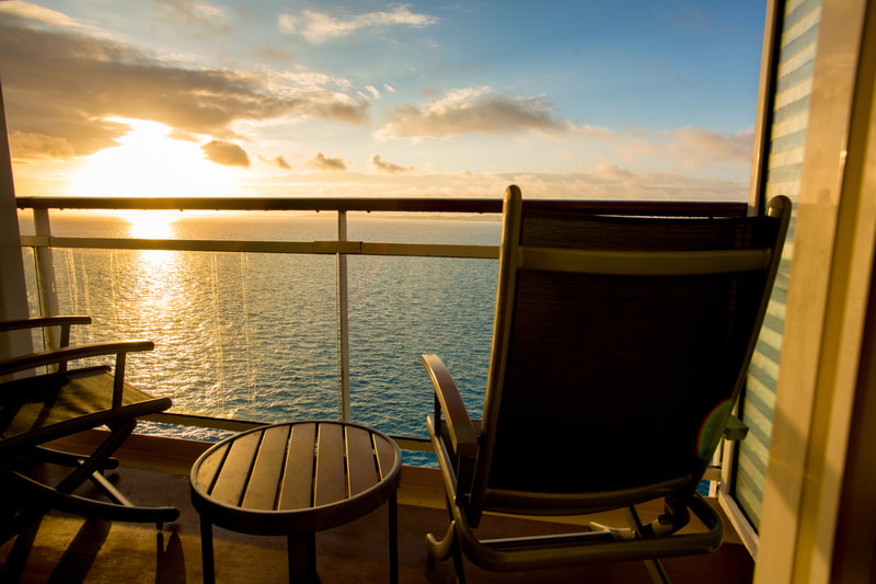 Private ocean view cruise balcony