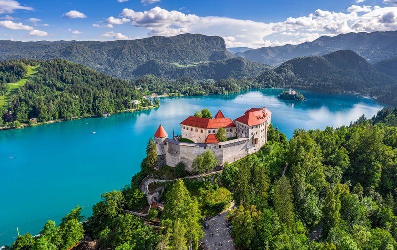 Bled Castle and Lake Bled in Slovenia